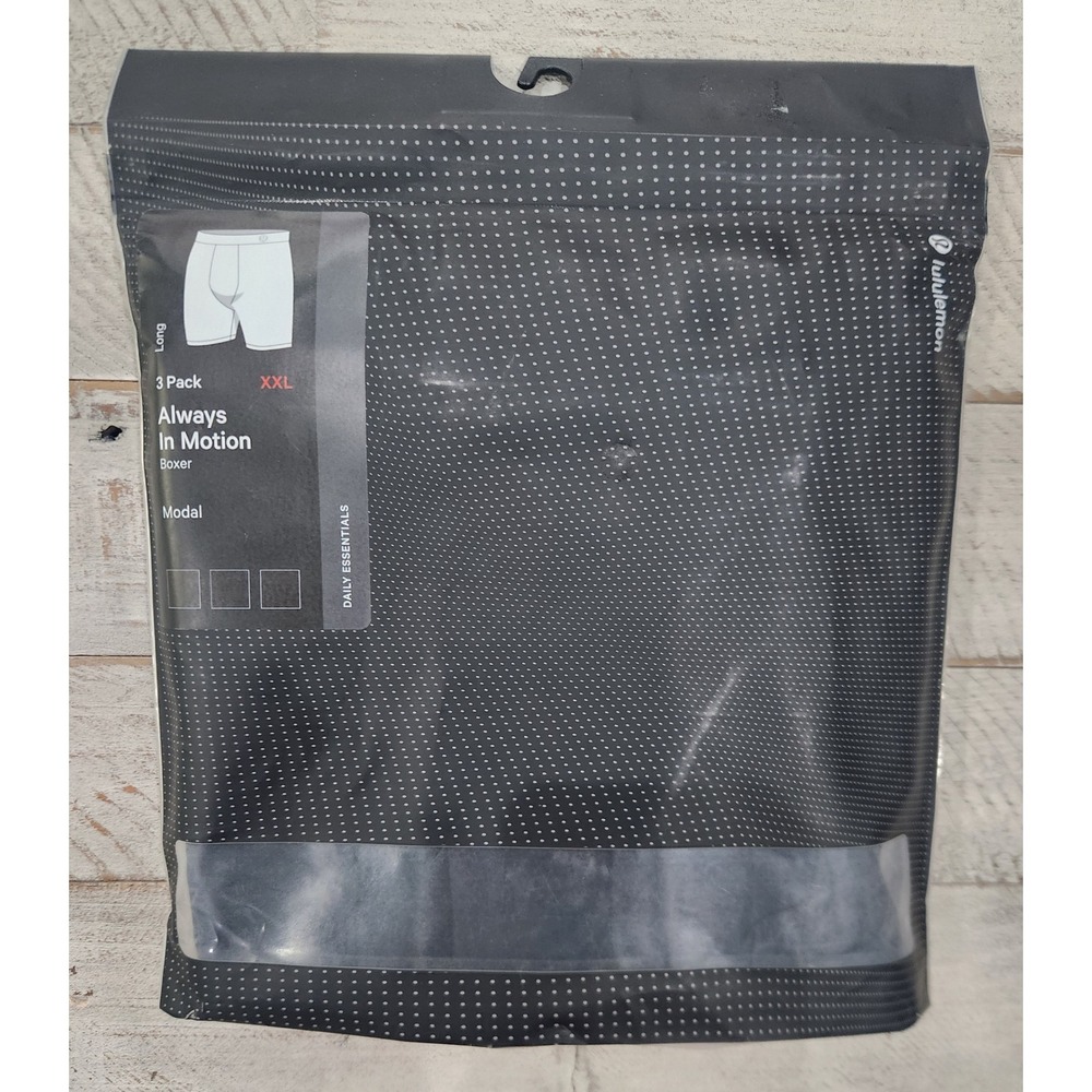 Lululemon Always In Motion Boxer Long 3 Pack Black XXL 7 Inch Inseam LM9AMVS
